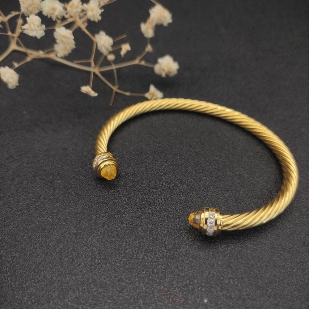 David Yurman Gold Cable Citrine Cuff - 100% Authentic - Picture 3 of 6